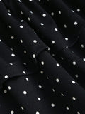 Yeknu  Sweetra New Winter French Fashion Polka Dot Lace Ruffle Bow Design Office Commute Casual Cute Sweet Style Strapless Bodycon Cinc