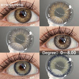 Yeknu  1 Pair Korean Colored Contacts Lenses with Myopia Brown Soft Naturally Colored Cosmetics Gray Lenses Beautiful Pupils