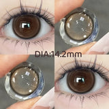 Yeknu  2PCS New Colorcon Contacts Lenses with Myopia Blue Large Diameter Brown Natural Eye Beauty Lens Circular lens Big Eye