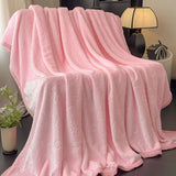 Yeknu  new solid color blanket flannel winter nap blanket piled thickened coral fleece casual blanket