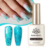 Yeknu  15ml Aurora Glitter Gel Nail Polish Iridescent Pearl Shimmer Effect Soak Off UV LED Manicure Varnishes