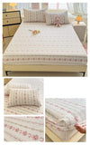 Yeknu Elastic Fitted Sheet Floral Style Bedsheet Soft Bed Cover Home Bed Linen Sheets drap de lit (Pillowcase Need Order)