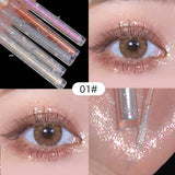 Yeknu  1pc Liquid Eyeshadow Super Shine Pink Pearlescent Glitter Eyeliner Long Lasting Waterproof Eye Shadow Glitter Party Eye Makeup