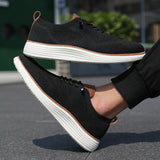 Yeknu  Men's Vulcanized Shoes Simple and High-quality Design Breathable Mesh Cool Flat Shoes Outdoor Activities Daily Hiking Men Shoes