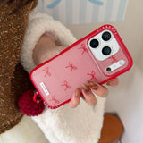 Yeknu  Creative ins Christmas and New Year's red bow love is suitable for Apple 16promax mobile phone case, new iPhone17pro