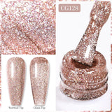 Yeknu  10ml Gold Glitter Gel Nail Polish Crystal Semi Permanent Soak Off UV Gel Varnish Nail Art Manicure Base Top Coat