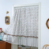 Yeknu  Lace Door Curtain Partition Blind Home Use Semi-Curtain Bedroom Bloing Curtain Entrance High-End ort Curtain Kitchen Hang...