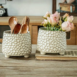 Yeknu  1pcPine Cone Shaped Three-legged Ceramic Storage Jar - Kitchen Tool Tube, Decorative Jar, Holiday Gift, Durable Ceramic Material