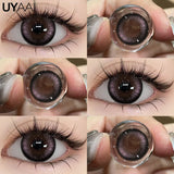Yeknu  Colored Contact Makeup Natural Brown Eye Lenses Lovesick Series Cosmetics Gray Lenses Woman Makeup Green Beauty Contacts