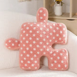 Yeknu Blacket White Irregular Jigsaw Seat Cushion Chair Soft Back Cushion Home Decor Throw Pillow Comfortable Teddy Velvet Cushions