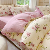 Yeknu  Class A super soft jacquard cloud yarn cotton four-piece set, bed sheet, bed hat, quilt cover, student dormitory bed
