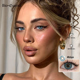 Yeknu  Cleopatra Series Color Contact Lenses Brown Lens Blue Eyes Natural Colored Pupils Contact Makeup Beauty Eye Cosmetic