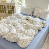 Yeknu  Minimalist Polka Dot Style Bedding Set Duvet Cover Set Four Piece Bedding Set Bed Sheet Fully Enclosed for Home