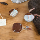 Yeknu  Creative blue and brown color matching plaid is suitable for Huawei Freeclip2 Bluetooth headset case 5i/6i Huawei freebuds7i