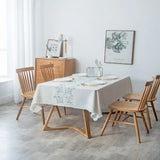 Yeknu  Imitation cotton and linen dustproof tablecloth waterproof and oil-proof dining table embroidery tablecloth rectangle