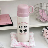 Yeknu  500ml Fashion Cartoon Stainless Steel 316 Vacuum Flask With Straw Portable Girl Student Thermos Mug Travel Tumbler