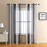 Yeknu  2 Panels Striped Sheer Curtains Semi Sheer Voile Window Window Treatment Grommet Top Drapes for Living-Room Bedroom Office