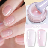 Yeknu  10ml Jelly Nude Gel Nail Polish Crystal Translucent Coffee Soak Off Semi-Permanent Varnish Base Top Coat Manicure