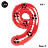 Yeknu  Soccer Birthday Party Decoration Multi Color Number 7 Balloon 32Inch 1 2 3 4 5 6 7 8 9 Digit Football Balloon Large Figure Golob