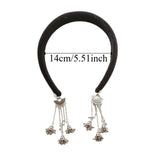Hair Accessories Alloy Bell Tassel Hairband Luxury Shiny Vintage Hair Hoop Flocking Fake Earrings Ethnic Style Headband Party