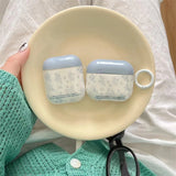 Yeknu  Ins Summer Fresh Blue Flowers Suitable for Apple AirPods Pro 1 and 2 Earphone Case Protective Cover