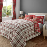 Yeknu  Red Plaid Double-sided Printed Bedding Set, 100% Polyester Quilt Cover Set, Breathable, Soft and Machine Washable