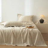 Yeknu  Luxury Cotton and Linen Bed Sheet Sets High Quality Skin Friendly Flat Sheet 2 Pillowcases for All Seasons Queen King Bedclothes