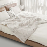 Yeknu  Christmas Soft Chenille Chunky Knit Blanket Knitted Throw Blanket, 50x60 ", Handmade Cable Warm, Thick Giant Blanket for Couch