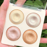 Yeknu  4-color Highlighter Makeup Palette Glitter Eyeshadow Palette Gold Bronze Highlighter Face Makeup Shimmer Illuminate Cosmetics