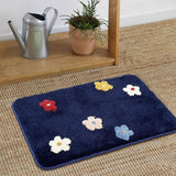 Yeknu  Cute Tufting Flower Bathroom Mat Soft Floral Rug Tufted Tub Side Bathmat Door Carpet Floor Anti Slip Doormat Home Room Decor