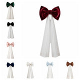 Yeknu  Home Decor Mesh Tulle Large Velvet Christmas Bow New Year Pendant Christmas Tree Topper Bow Ornaments Xmas Vibe Decor Bow Party