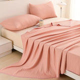 Yeknu High-end Waffle Plaid Ice Silk Summer Blanket for Bed Double Side Cool Feel Silk Air Conditioning Quilt Cooling Duvet Comforter