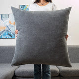 Yeknu  Large Square Pillowcase Coffee Sofa Back Huge Cushion Cover Washable Living Room Bedroom Pillow Cases Solid Color 60/70/80CM