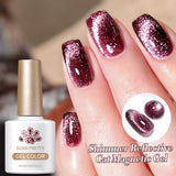 Yeknu  10ml Super Shining Reflective Cat Magnetic Gel Ultra Shine Glitter Red Silver Soak Off UV LED Gel Nail Art Varnish