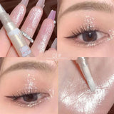 Yeknu  Waterproof Shiny Diamond Highlight Pen Eye Makeup Highlighter Long Lasting Pearl White Brighten Silkworm Shadow Liquid Highlight