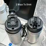 Yeknu  550ml Fashion Stainless Steel 316 Coffee Mug With Straw High Quality Leak-Proof Car Thermal Flask Large Capacity Travel Tumbler