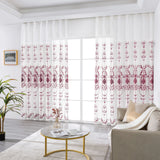 Yeknu  2 Panels Sheer Curtains Embroidered Window Voile Drapes for Living Room Grommet Top Solid Lightweight for Bedroom Home Decor