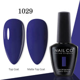 Yeknu  15ml Gel Nail Polish LED Semi-permanent Summer Varnish UV Vernis Blue Color Enamels For Nails Gellak Top Coat Base Polish