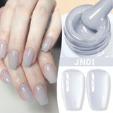 Yeknu  10ml Jelly Nude Gel Nail Polish Crystal Translucent Coffee Soak Off Semi-Permanent Varnish Base Top Coat Manicure