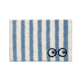 Yeknu  Funny Tufting Eyes Bedroom Rug Stripe Bathroom Mat Tidy Bedside Carpet Foot Pad Bathmat Doormat Aesthetic Home Room Decor