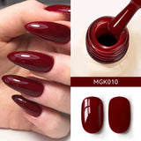 Yeknu  Cherry Red Gel Nail Polish 12ml Glossy Semi Permanent Soak Off UV LED Frosted Gel Nails Painting Varnish