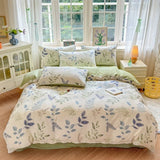 Yeknu  Floral Printed Duvet Cover 1Piece- 100% Cotton Luxury Bedding, Pre-Washed for Softness, for Bedroom Decor - Zipper Closure
