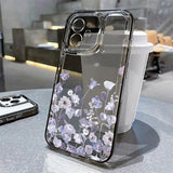 Yeknu  Flower Phone Case For iPhone 16 13 15 11 12 14 17 Pro Max Air 16E XS XR 7 8 SE Shockproof Transparent Cover Silicone Soft Fundas