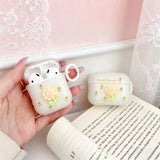Yeknu  Cute and elegant tulip and sunflower flowers are suitable for headphone protective covers