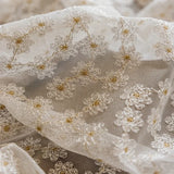 Yeknu  High-grade Embroidered Window Screen White Screen Curtains For Living Room French Window Balcony And Bay Window