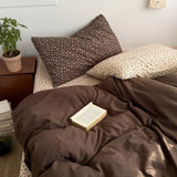Yeknu  New literary and retro floral super soft wrinkled yarn printing four-piece set, three-piece set for student dormitory