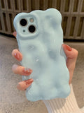 Yeknu  Milk Blue Bubble Solid Color Suitable For iPhone 14 Pro Max 11 15 Phone Case 13 12 Pro Protective Case