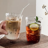 Yeknu  Cold Coffee Cups  Aesthetic Glass Cup Water Bottle Glasses for Drink Decorative Drinkware Cold Coffee Mug Cocktail Glass