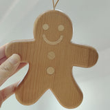 Yeknu  Wood Hanging Decoration Pot Heat Proof Snow Tree Gingerman Placemat Cup Holder Wooden Drink Coasters Home Holiday Decor