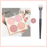 Yeknu  4-color matte blush palette - pinkish purple tones, waterproof, long-lasting natural nude makeup, perfect gift, Korean-style